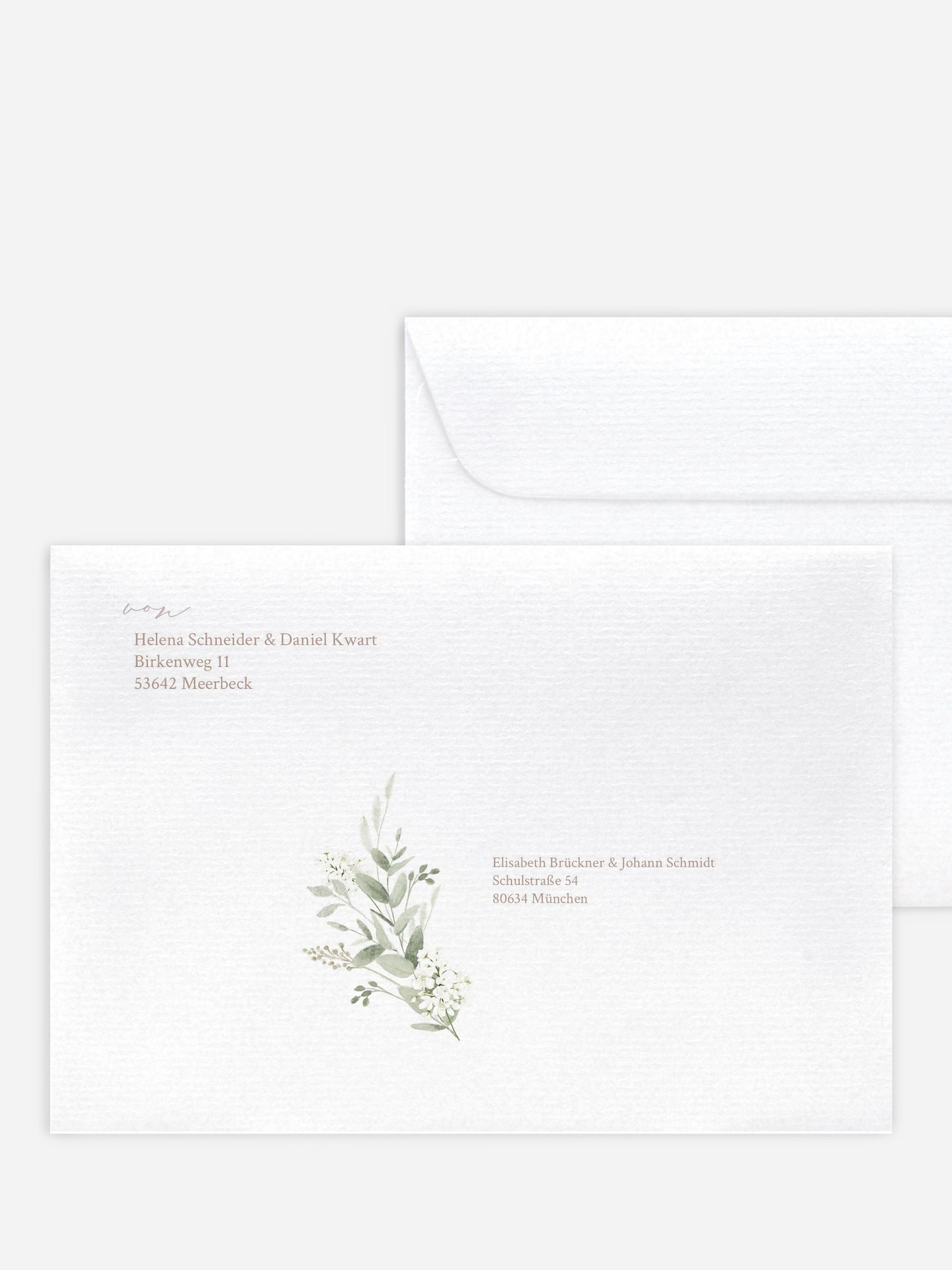 Bedruckter Briefumschlag Hochzeit Beauty of Nature