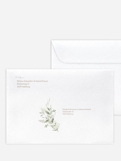 Bedruckter Briefumschlag Hochzeit Beauty of Nature