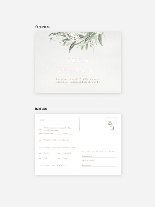 Antwortkarte Hochzeit Beauty of Nature