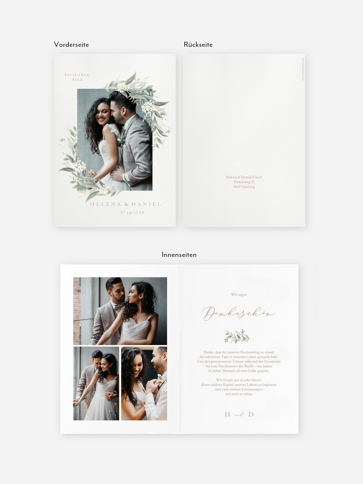 Dankeskarte Hochzeit Beauty of Nature
