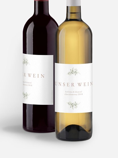 Flaschenetikett Hochzeit Beauty of Nature