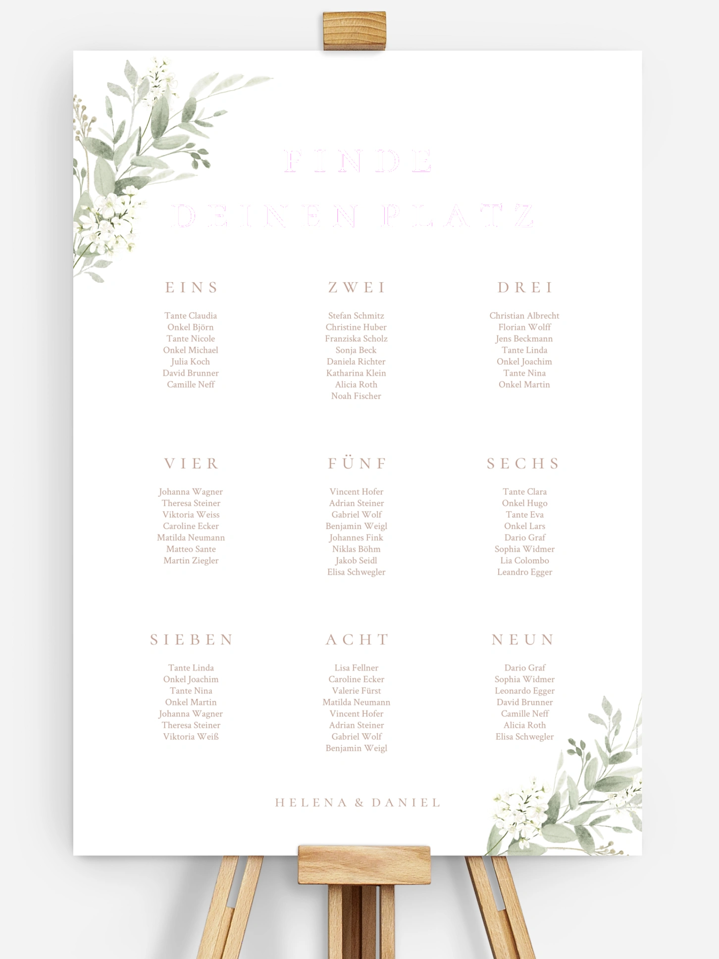 Sitzplan Plakat Beauty of Nature