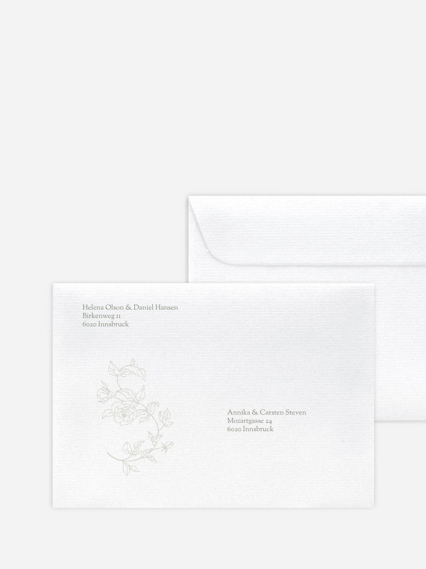 Bedruckter Briefumschlag Hochzeit Elegant Grace