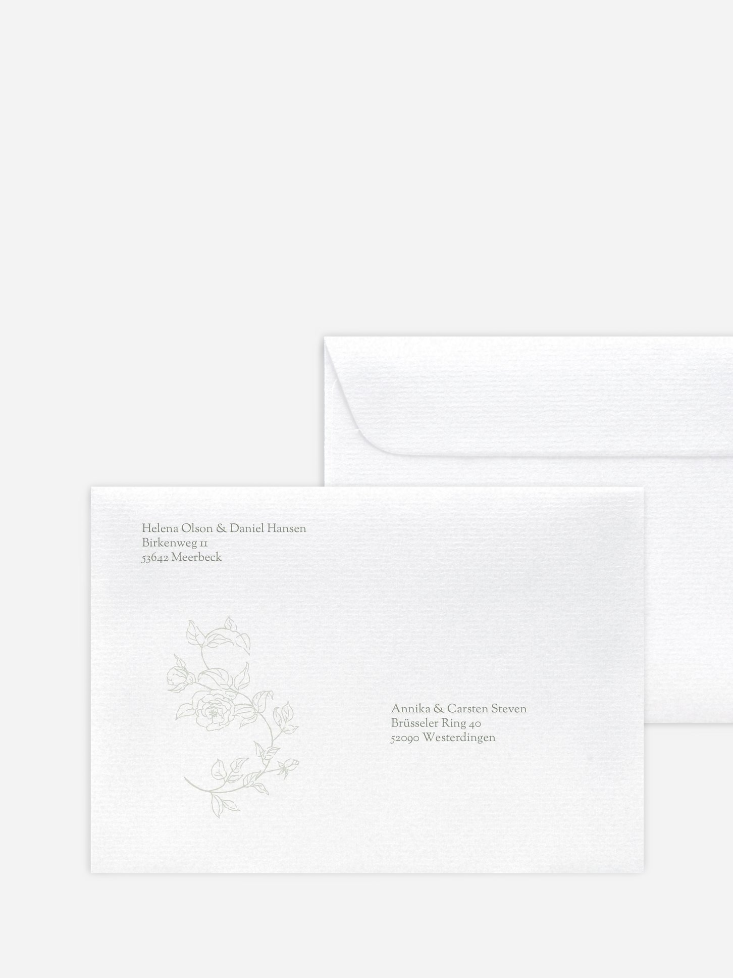 Bedruckter Briefumschlag Hochzeit Elegant Grace