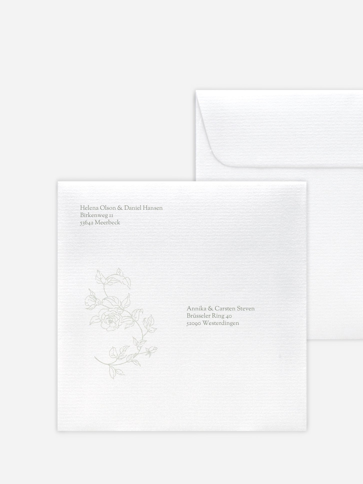 Bedruckter Briefumschlag Hochzeit Elegant Grace