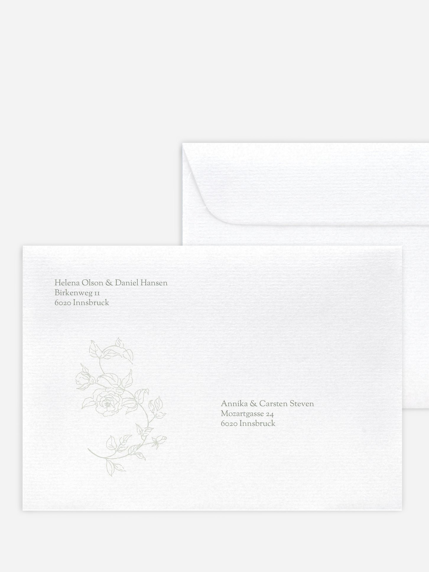 Bedruckter Briefumschlag Hochzeit Elegant Grace