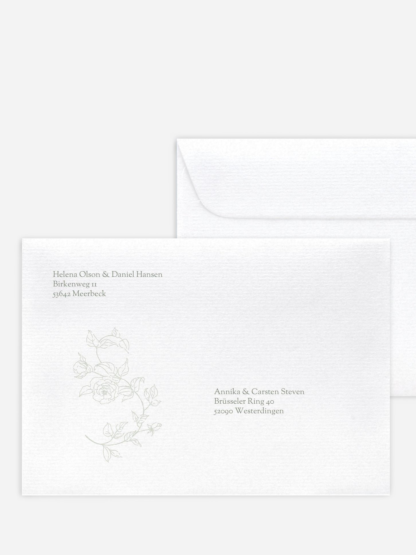 Bedruckter Briefumschlag Hochzeit Elegant Grace