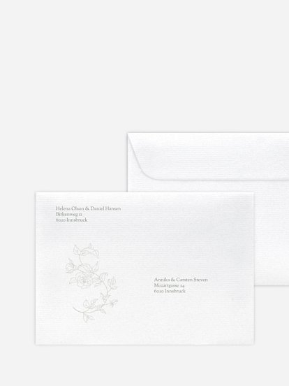 Bedruckter Briefumschlag Hochzeit Elegant Grace