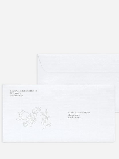 Bedruckter Briefumschlag Hochzeit Elegant Grace