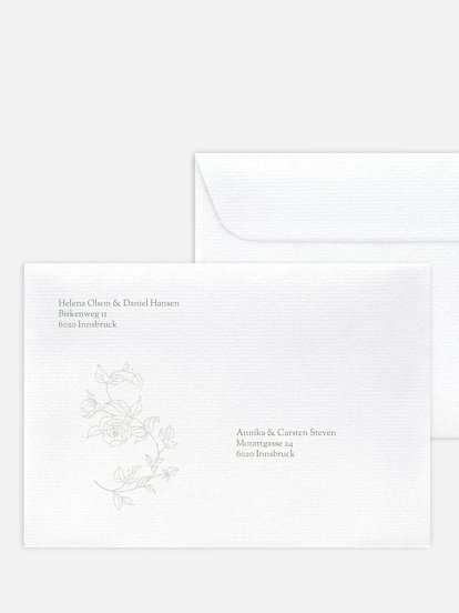 Bedruckter Briefumschlag Hochzeit Elegant Grace