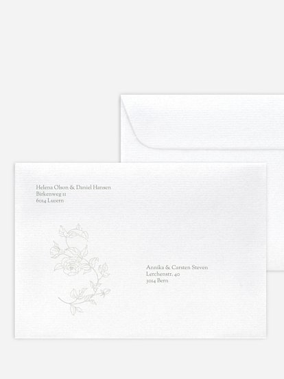 Bedruckter Briefumschlag Hochzeit Elegant Grace