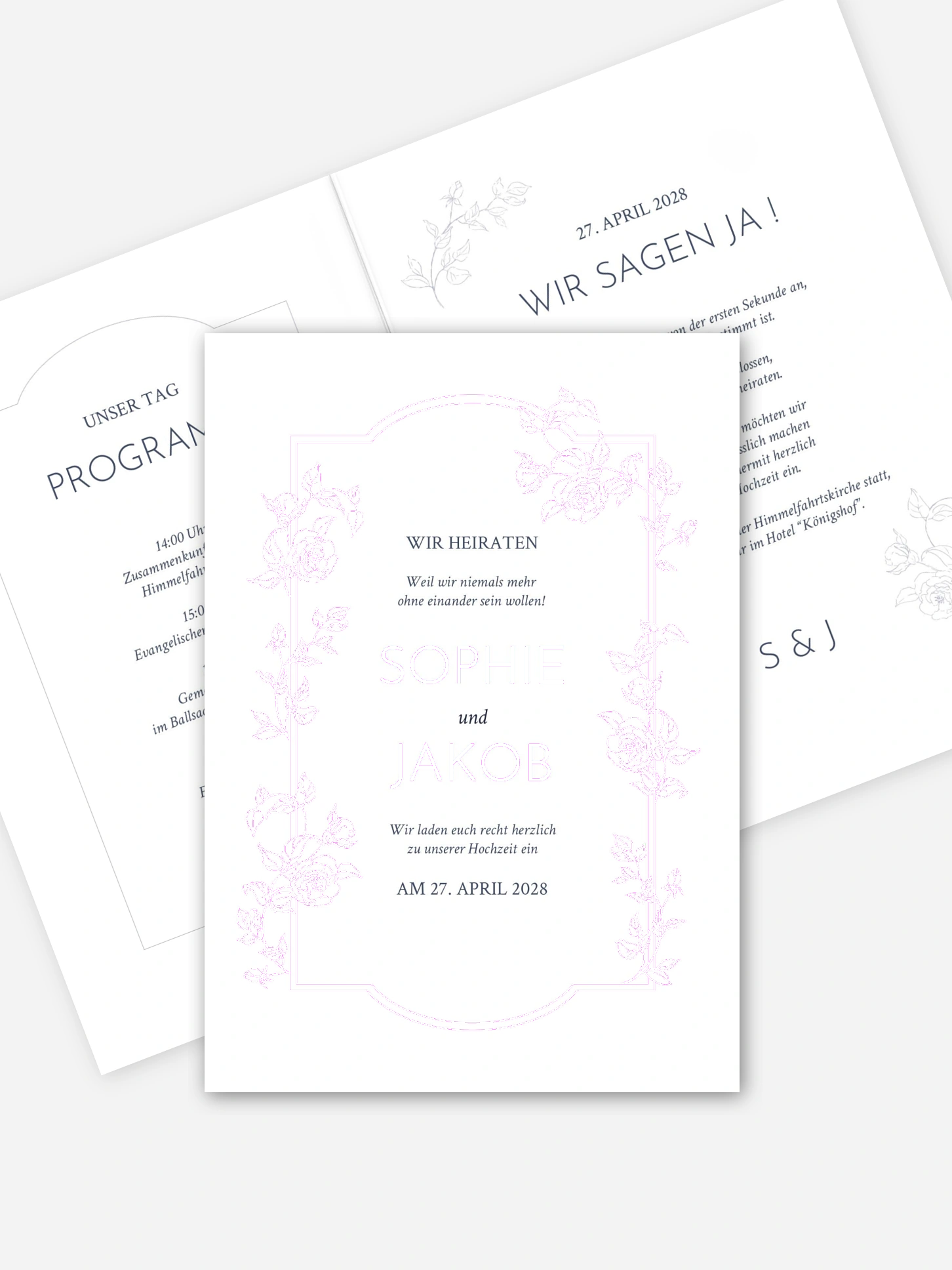 Hochzeitseinladung Rose Frame