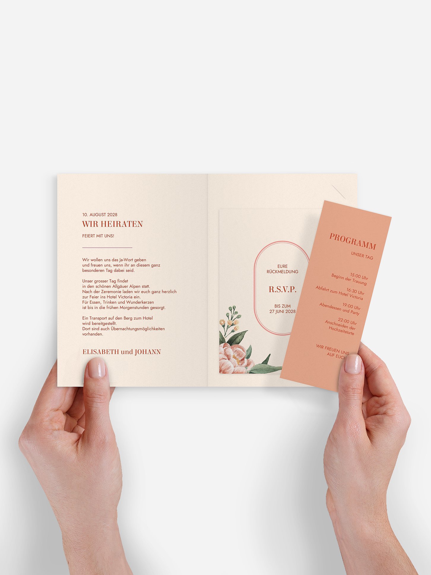 Hochzeitseinladung Vintage Peonies