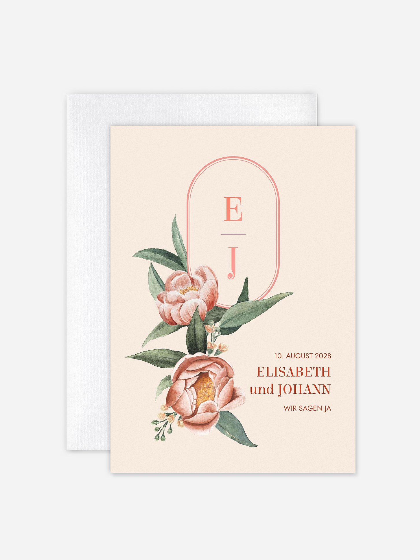 Hochzeitseinladung Vintage Peonies