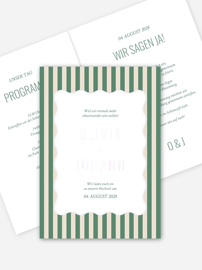 Hochzeitseinladung Elegant Stripes