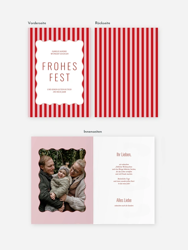 Weihnachtskarte Elegant Stripes