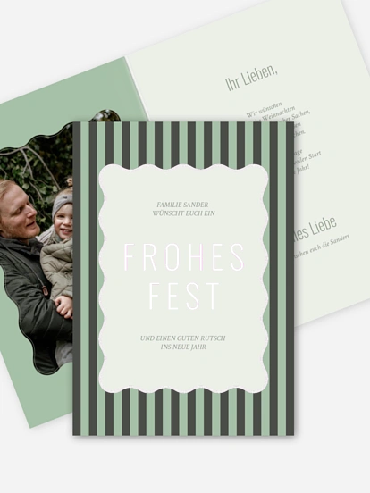 Weihnachtskarte Elegant Stripes