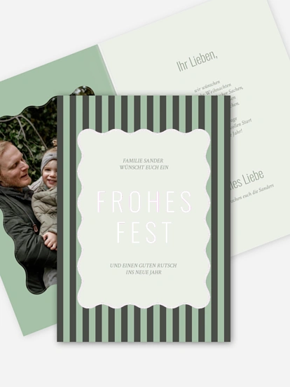 Weihnachtskarte Elegant Stripes