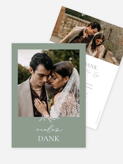 Dankeskarte Hochzeit Delicate Leaf