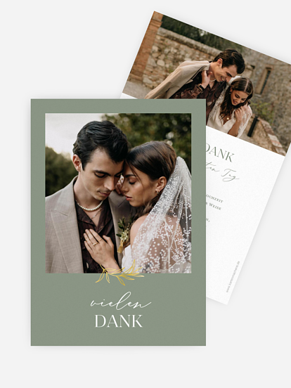 Dankeskarte Hochzeit Delicate Leaf