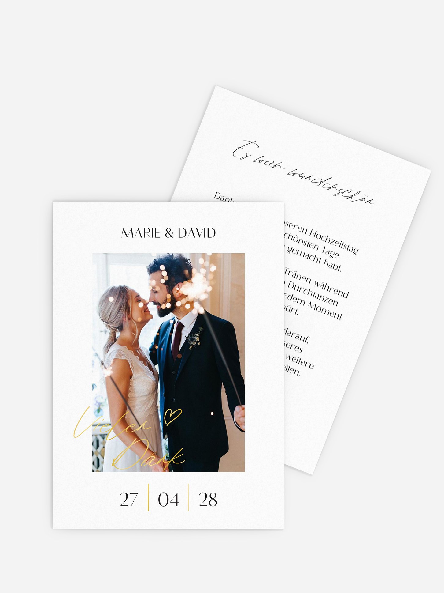 Dankeskarte Hochzeit Classic Love