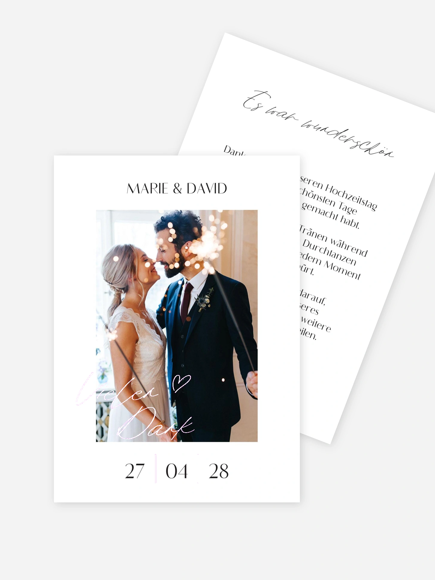 Dankeskarte Hochzeit Classic Love