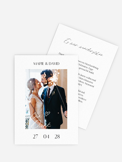 Dankeskarte Hochzeit Classic Love