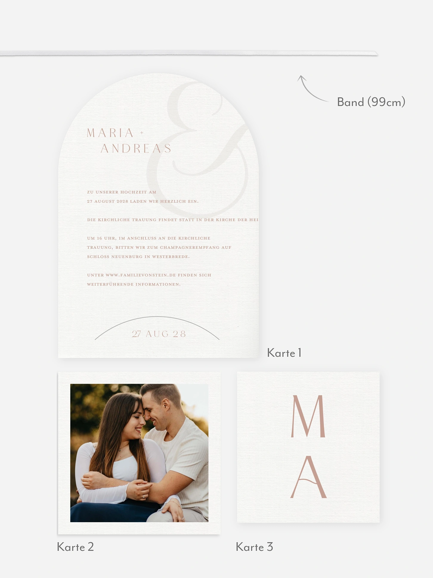 Hochzeitseinladung Modern Serif