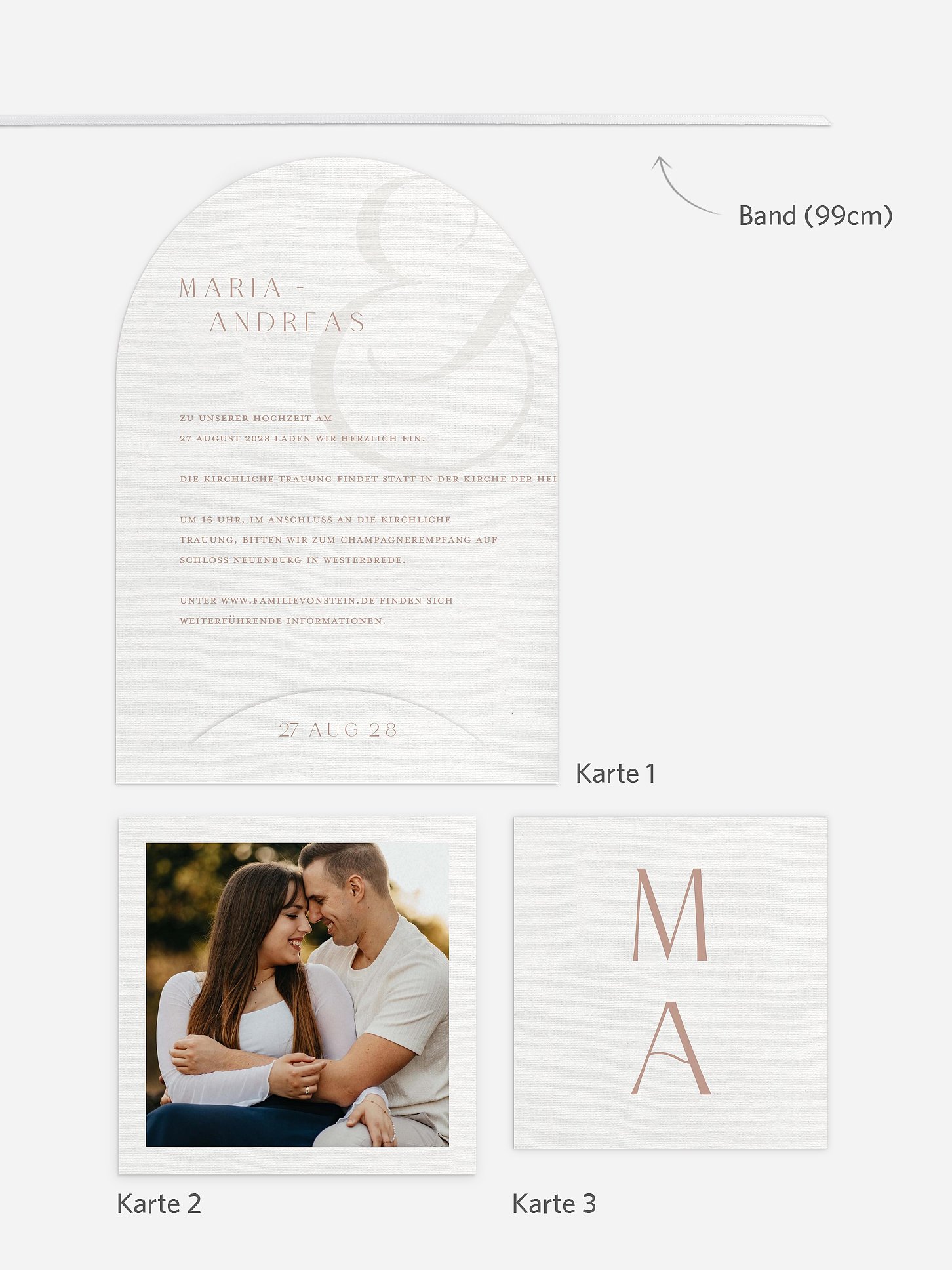 Hochzeitseinladung Modern Serif