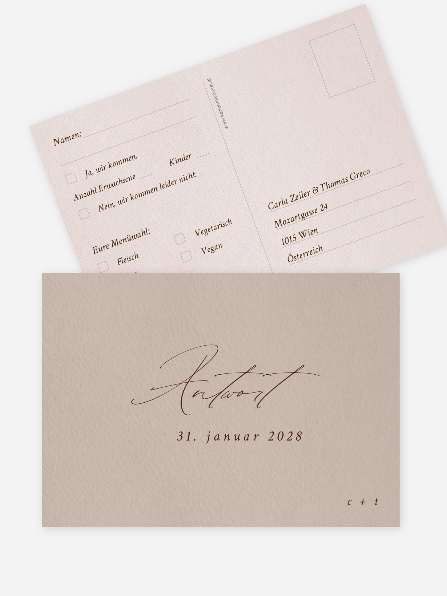 Antwortkarte Hochzeit Pure Lines
