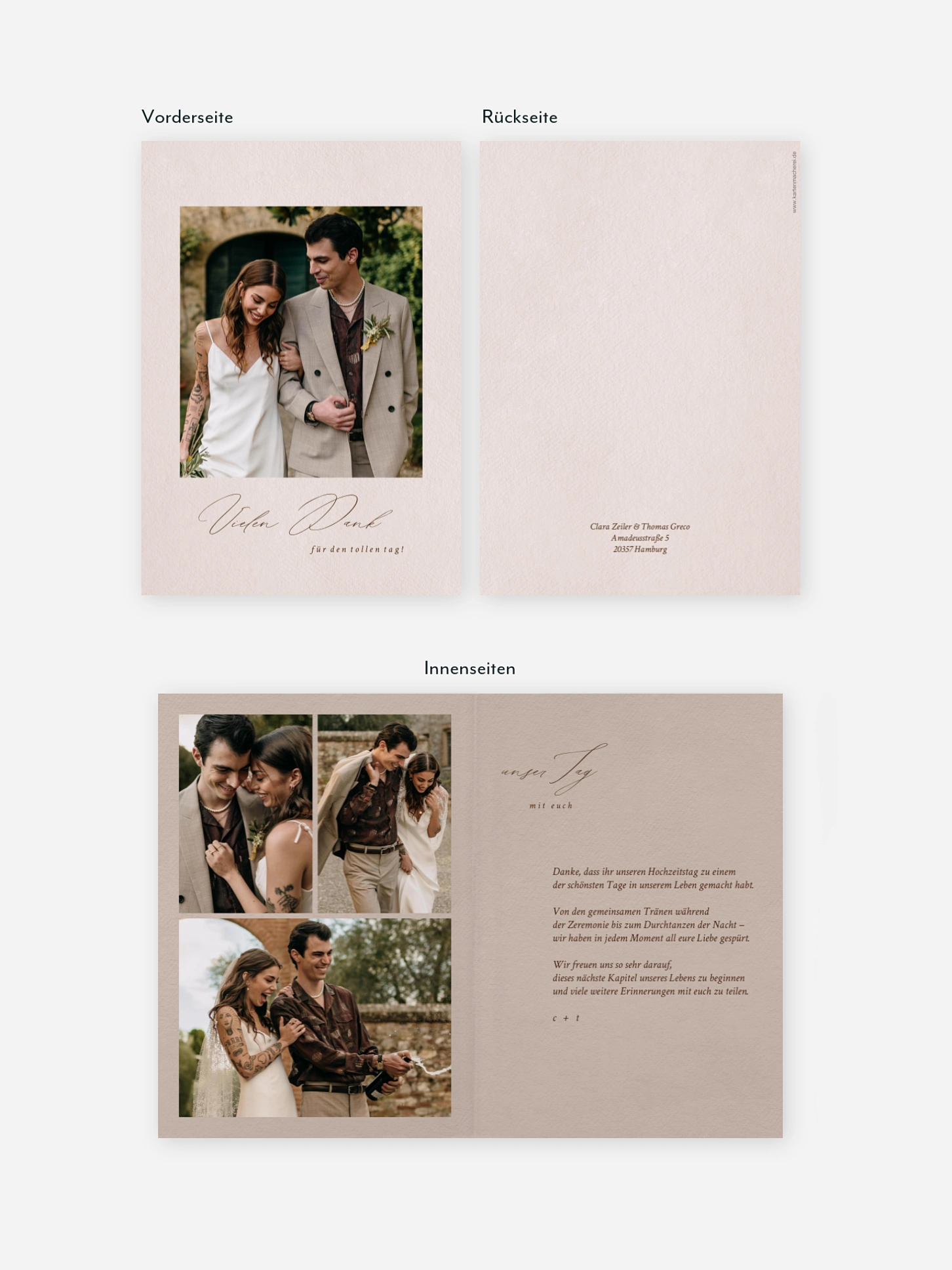Dankeskarte Hochzeit Pure Lines