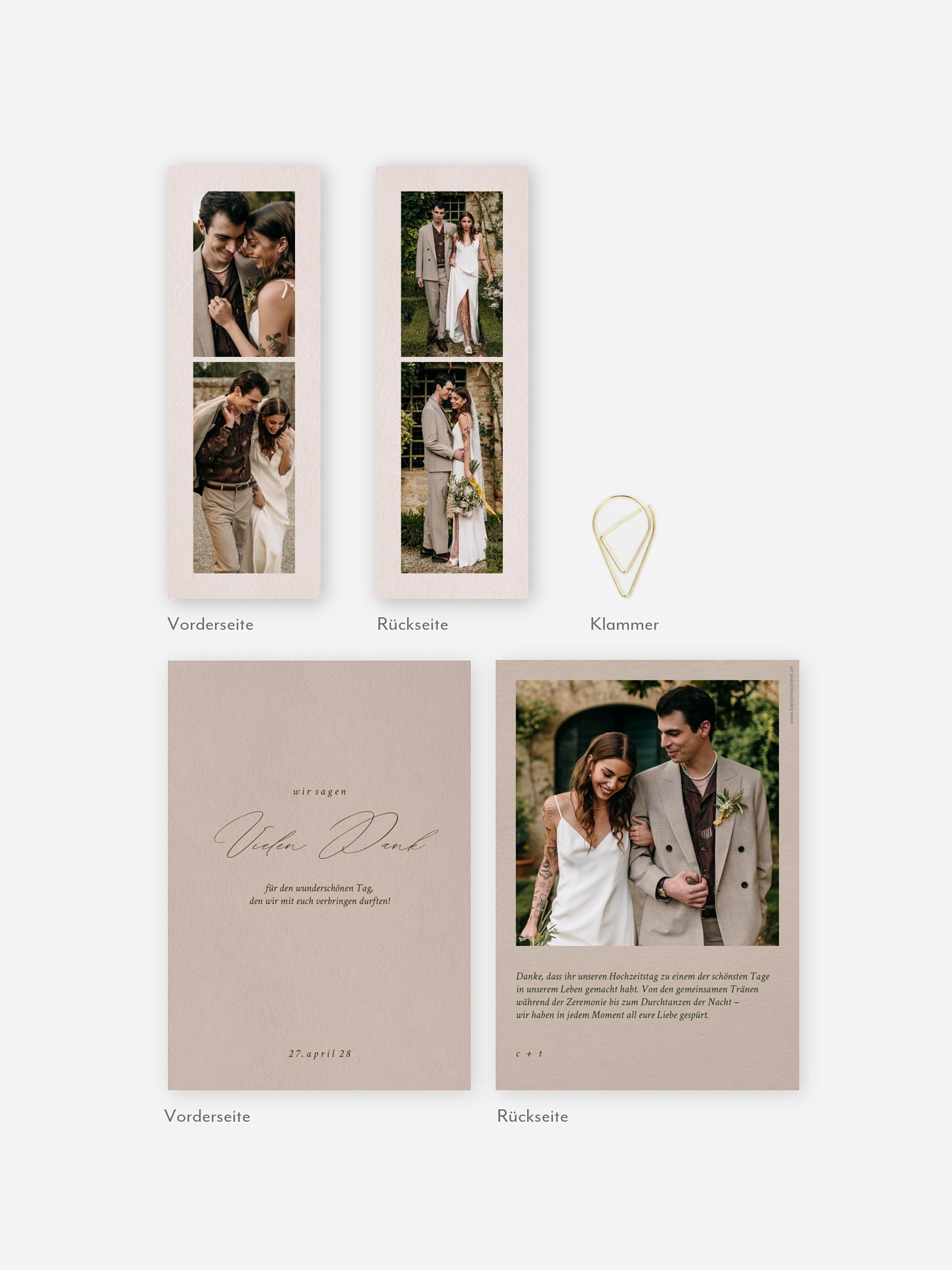 Dankeskarte Hochzeit Pure Lines