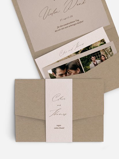 Dankeskarte Hochzeit Pure Lines