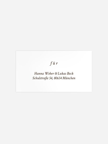 Empfängeraufkleber Hochzeit Pure Lines