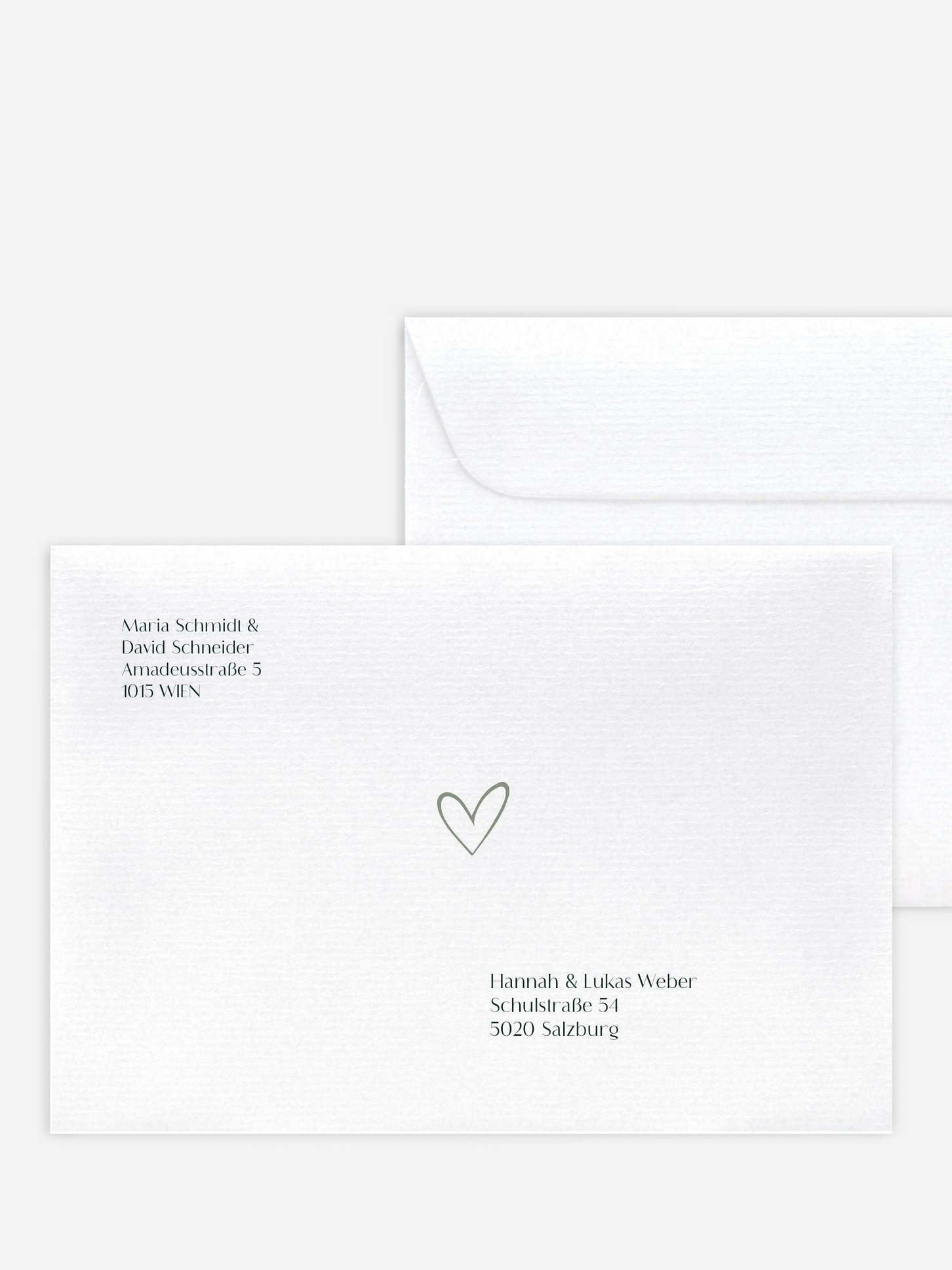 Bedruckter Briefumschlag Hochzeit Typo Grace