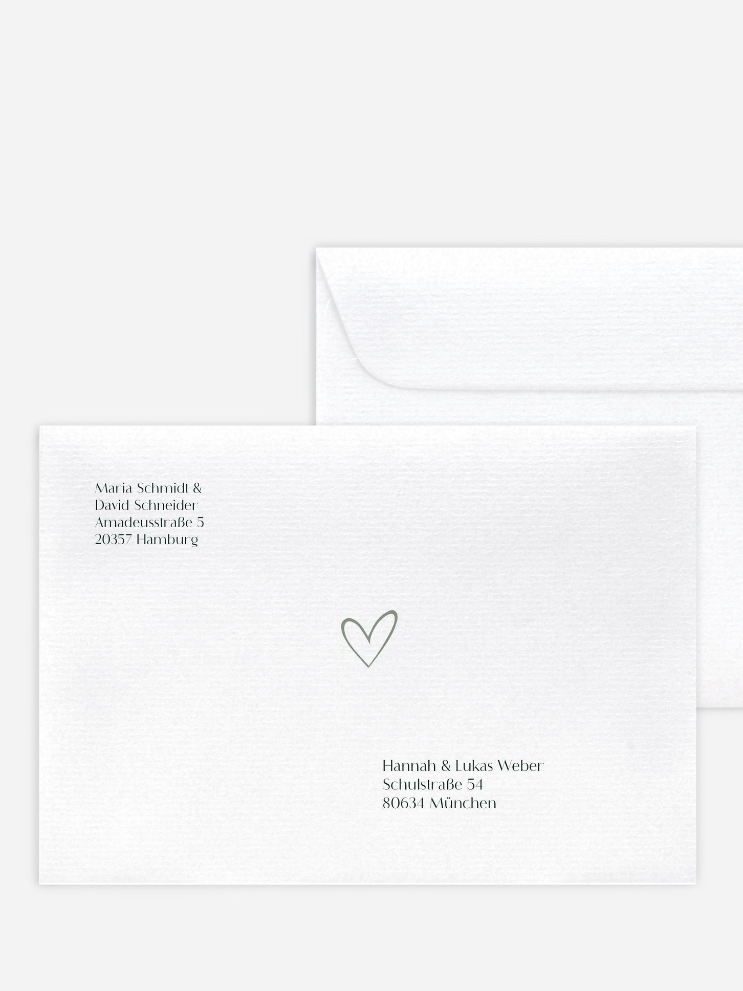 Bedruckter Briefumschlag Hochzeit Typo Grace