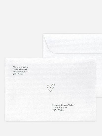 Bedruckter Briefumschlag Hochzeit Typo Grace