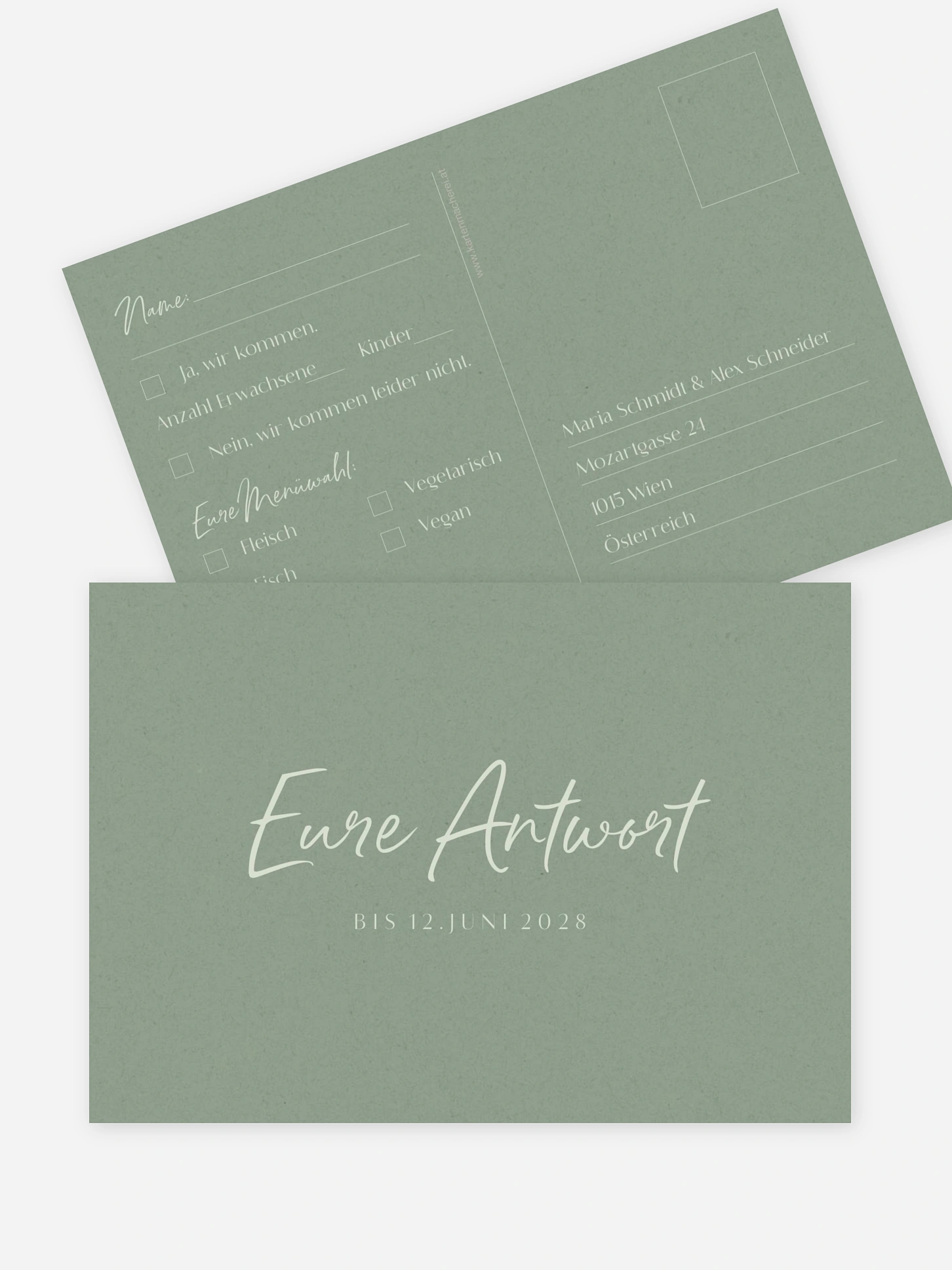 Antwortkarte Hochzeit Typo Grace