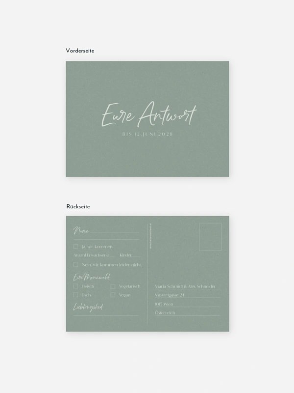 Antwortkarte Hochzeit Typo Grace