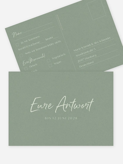 Antwortkarte Hochzeit Typo Grace