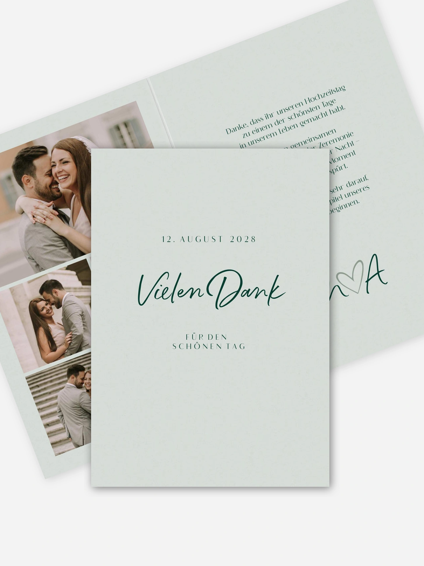 Dankeskarte Hochzeit Typo Grace