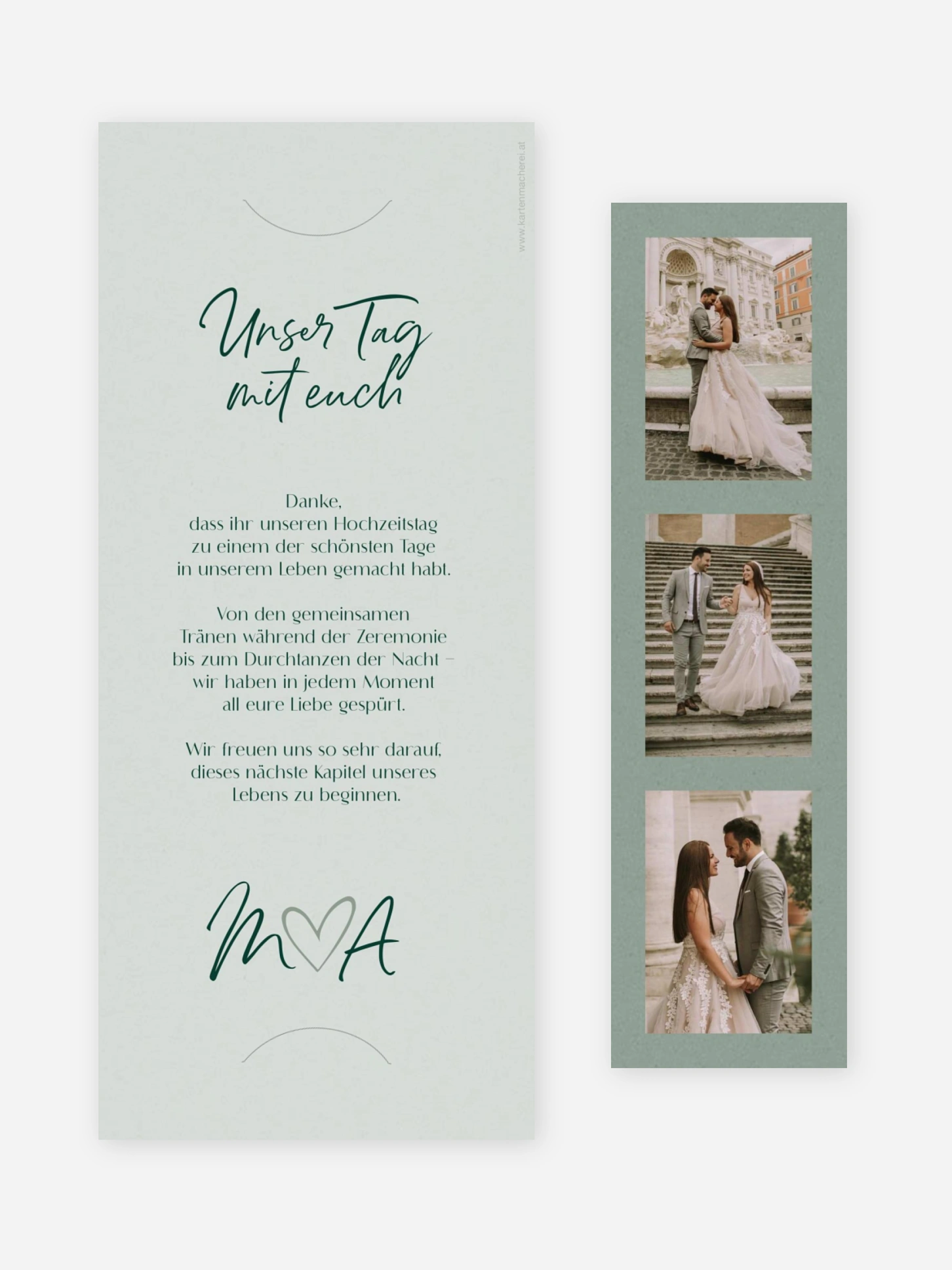 Dankeskarte Hochzeit Typo Grace