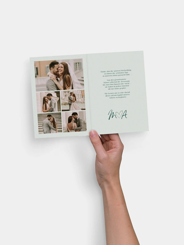 Dankeskarte Hochzeit Typo Grace
