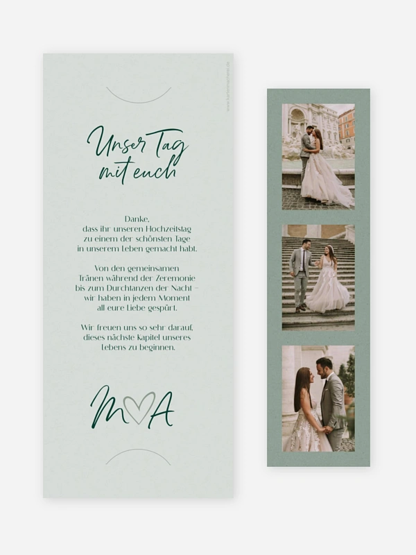 Dankeskarte Hochzeit Typo Grace