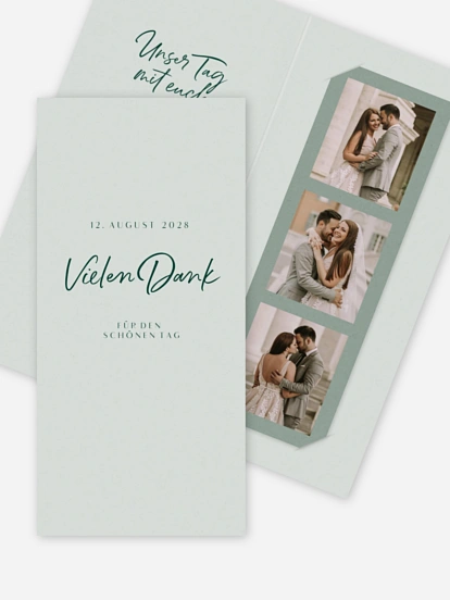 Dankeskarte Hochzeit Typo Grace