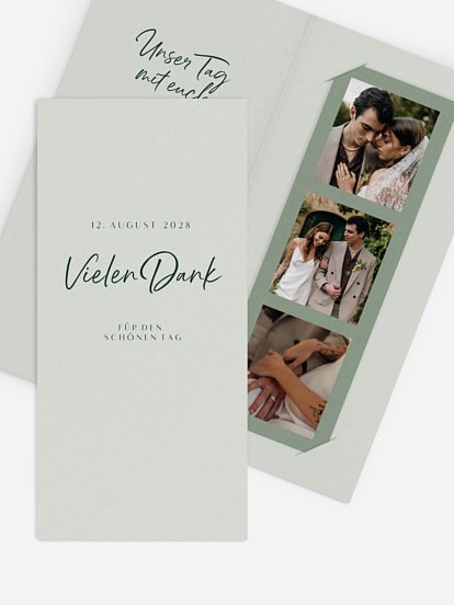 Dankeskarte Hochzeit Typo Grace