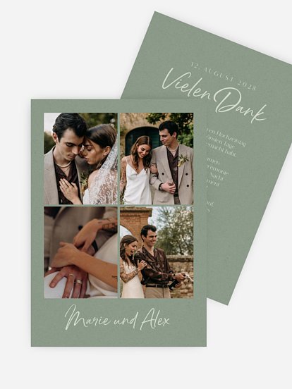Dankeskarte Hochzeit Typo Grace