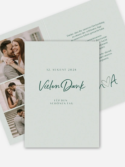 Dankeskarte Hochzeit Typo Grace