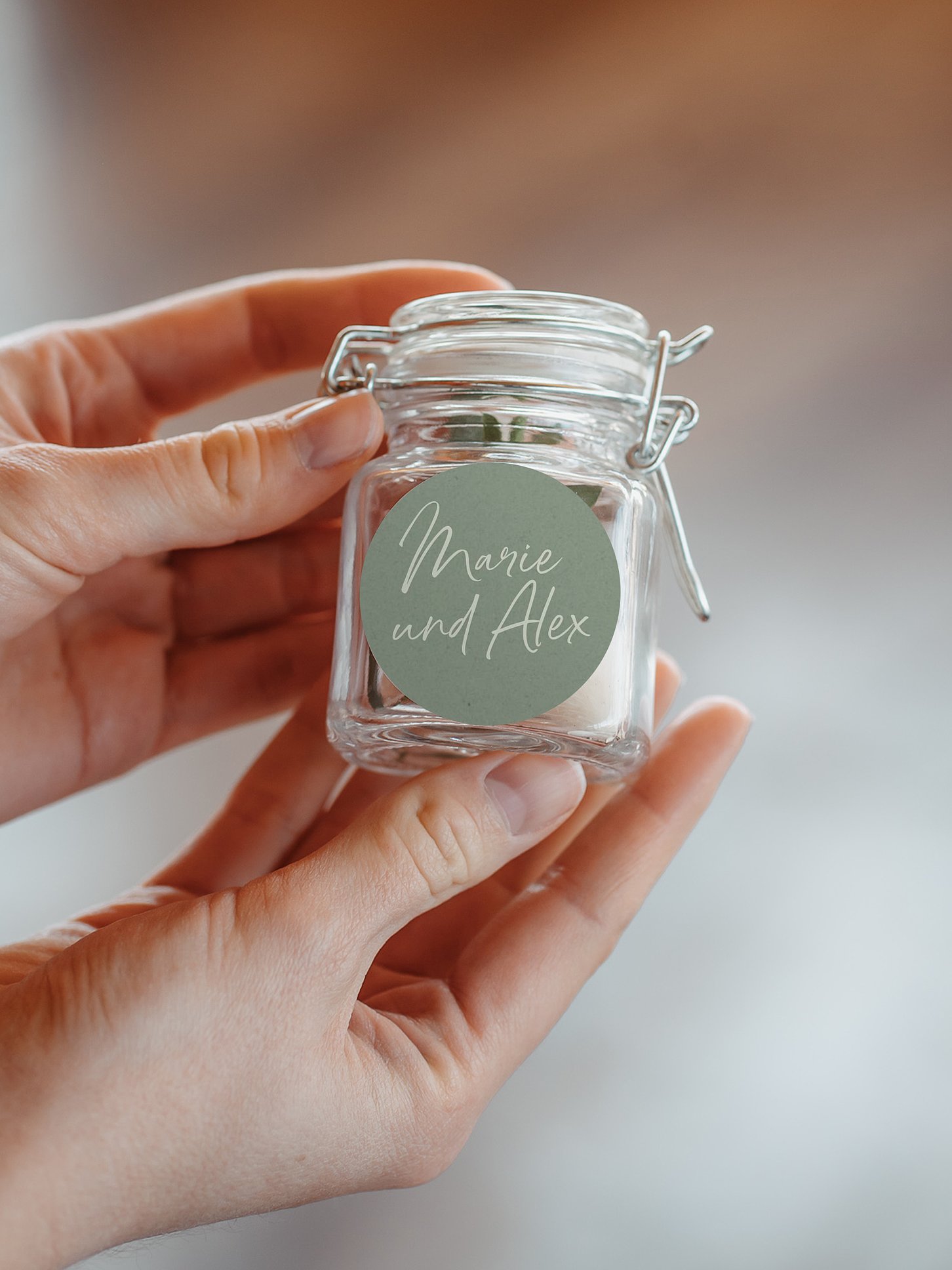 Geschenkaufkleber Hochzeit Typo Grace