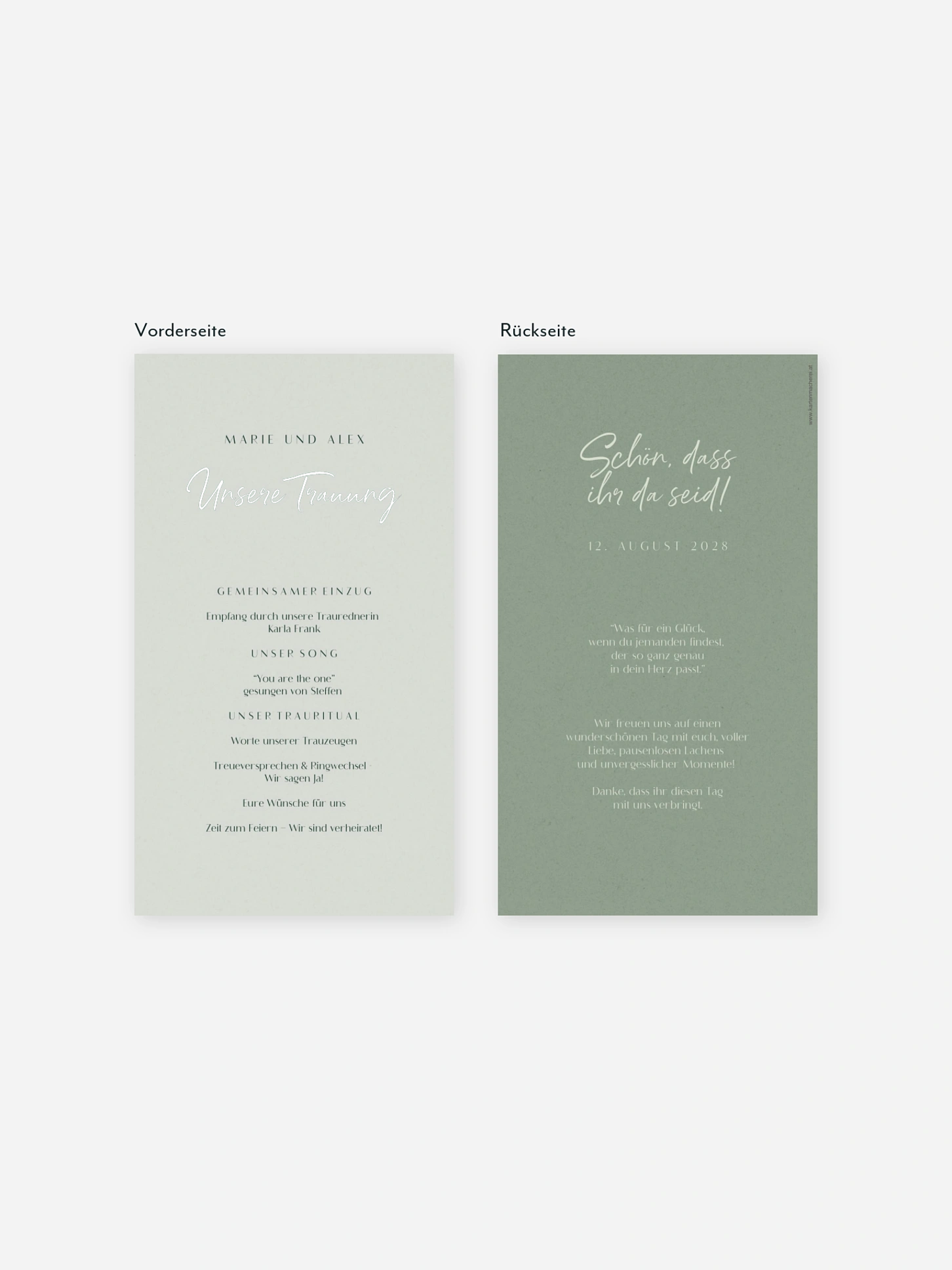 Kirchenheft Hochzeit Typo Grace